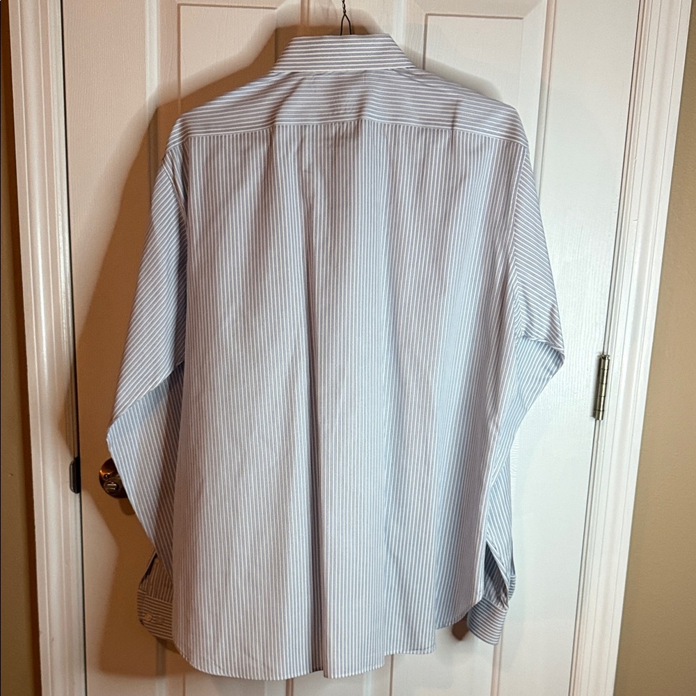 Michael Kors Light Blue & White Striped Dress Shirt - Picture 4 of 4